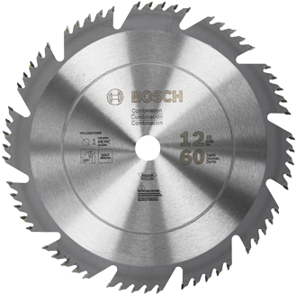 12" 60t Combination Blade - Bosch - 12 In. 60 Tooth Combination Woodworking Circular (500x330), Png Download