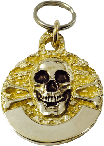 Large Bronze Skull & Cross Bone Tag - Shop Silver Bones (600x600), Png Download