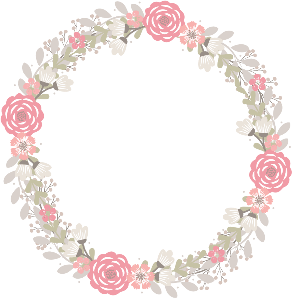 Frame Marco Flores Flower Pink Vintage Kawaii - Marco Flores Vintage Png (1024x1024), Png Download