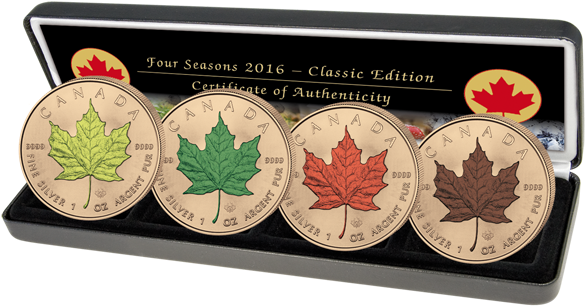 Four Seasons Set - Maple Leaf Seasons (600x348), Png Download