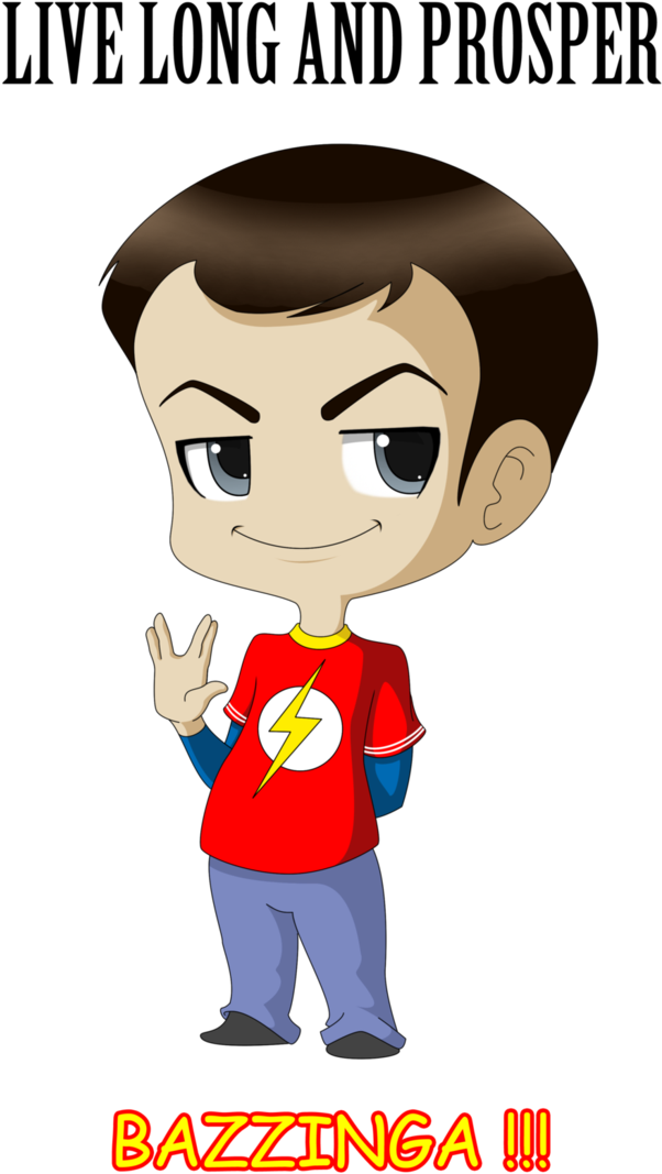 Bazinga - Sheldon Cooper Chibi (701x1140), Png Download