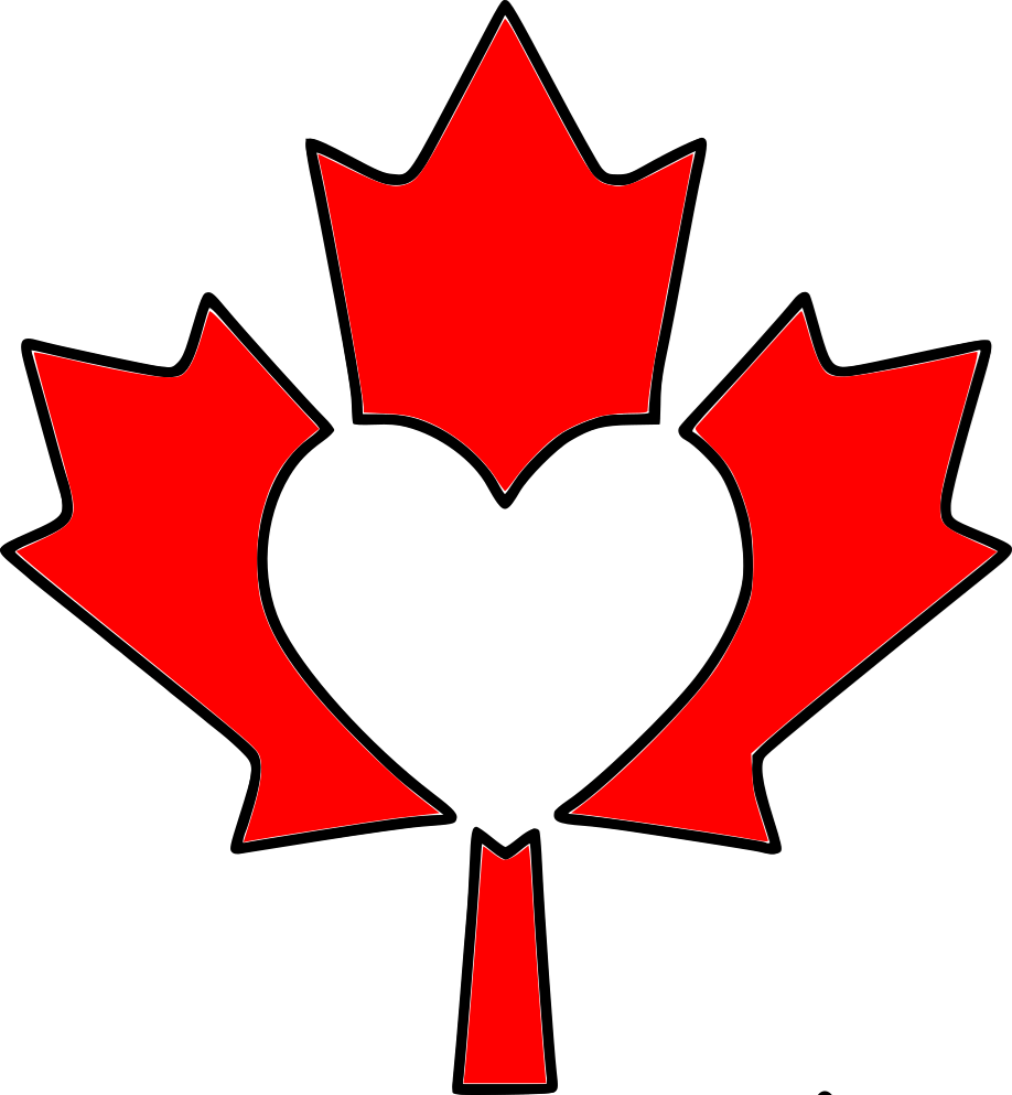 Canada Maple Leaf Heart Stencil - Canadian Maple Leaves Vector (918x993), Png Download