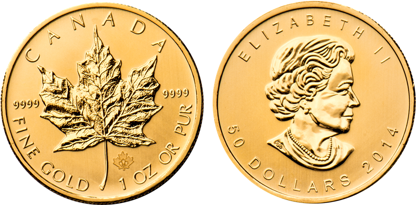 Gold Canadian Maple Leaf - Classic Coin (1024x480), Png Download