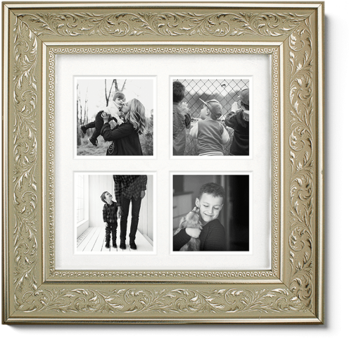 Marco Vintage Hojas Plata - Silver (510x510), Png Download