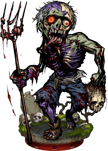 Zombie Head Collector Figure - Illustration (357x499), Png Download