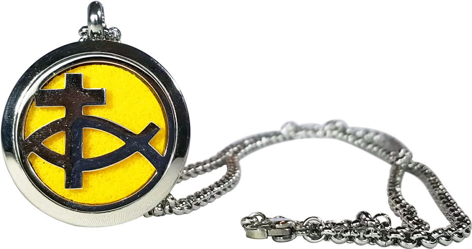 Stainless Steel Ichthus Cross Essential Oil Necklace - Locket (1000x1000), Png Download