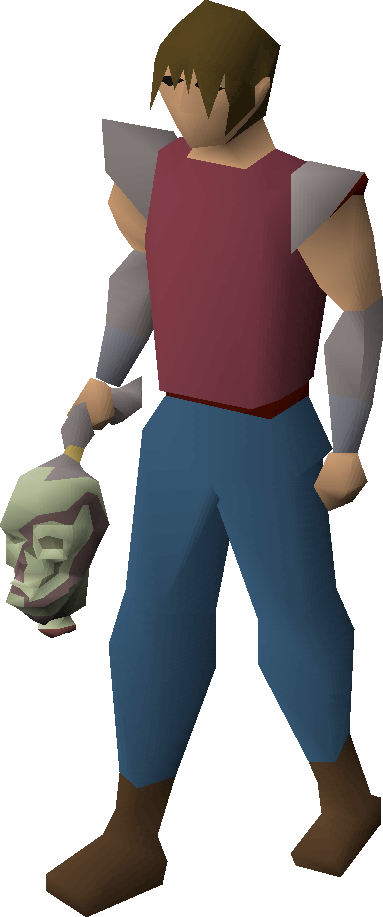 Zombie Head Equipped - Runescape Blacksmith (383x917), Png Download
