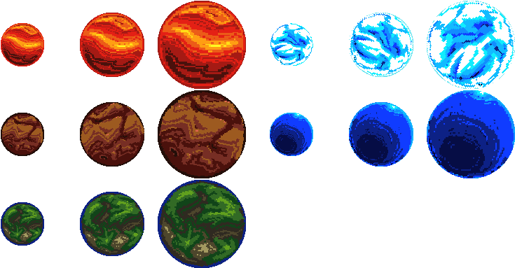 The Planets Got The Golden Treatment - Planet Pixel Art (768x384), Png Download