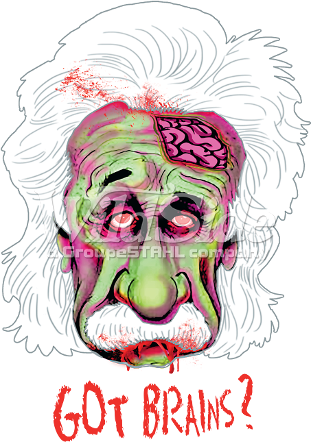 Zombie Einstein (675x675), Png Download