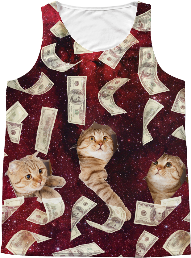 Make It Rain Cat Tank Top - Orrinsports Creative 3d Animal Wall Stickers Removable (1024x1024), Png Download
