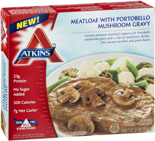 Atkins Meatloaf With Portobello Mushroom Gravy - 9 (600x600), Png Download