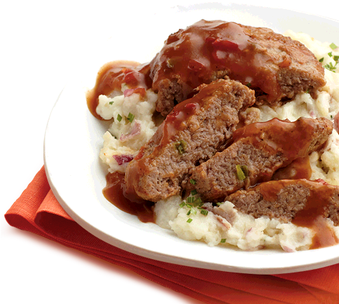 Lean Cuisine Meatloaf And Whipped Potatoes Review - Lean Cuisine Meatloaf With Mashed Potatoes (490x440), Png Download