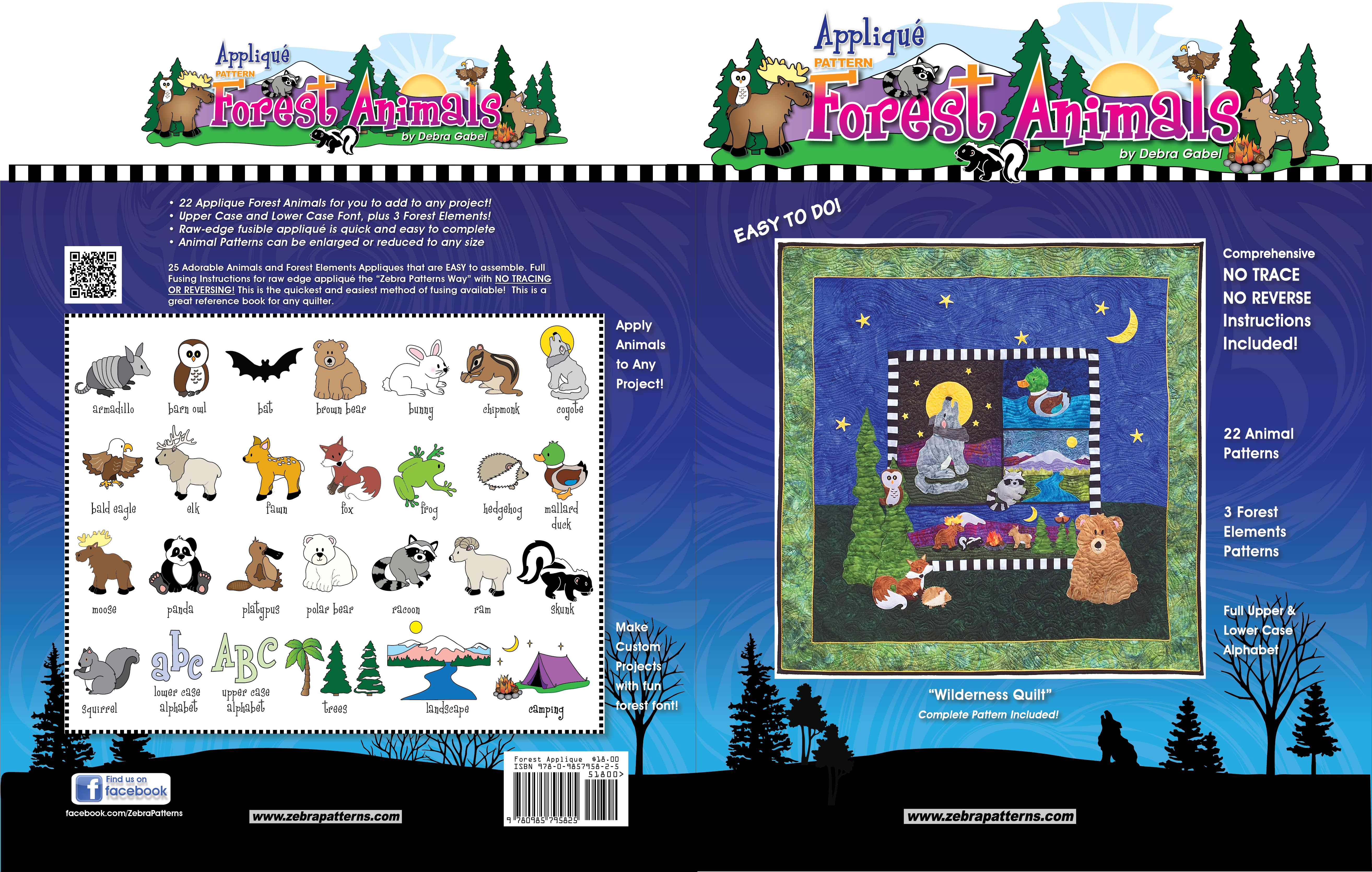 Applique Forest Animals Book Now Online - Cartoon (5254x3337), Png Download