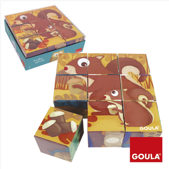 Forest Animals 9 Pieces Cubic Puzzle - Goula 9 Cubes Forest Animals (630x335), Png Download