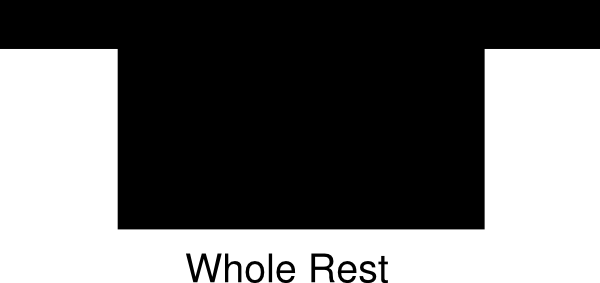Whole Rest Clip Art At Clker - Whole Rest Note Symbol (600x283), Png Download