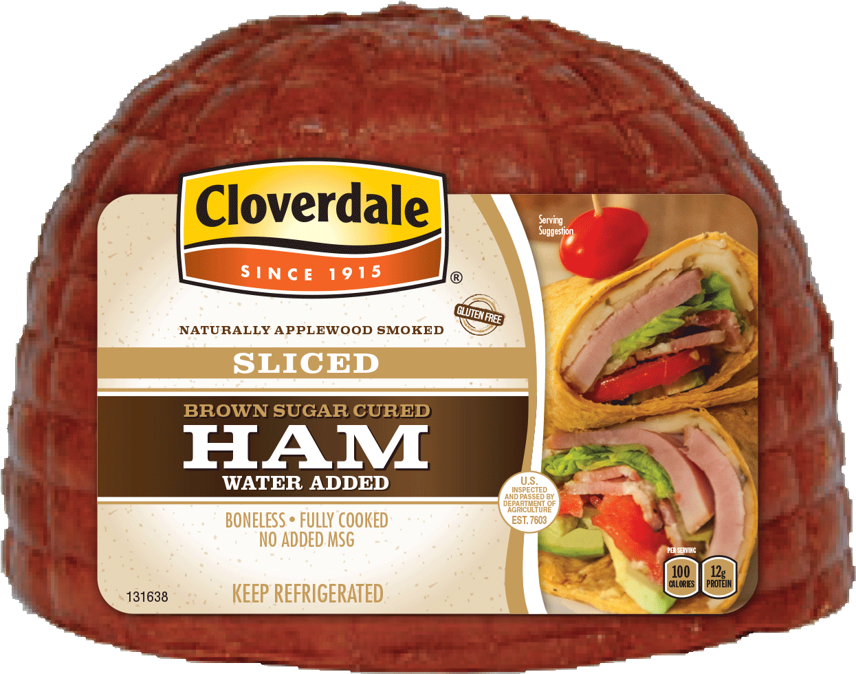 Applewood Smoked Brown Sugar Ham - Cloverdale Foods (1338x1052), Png Download