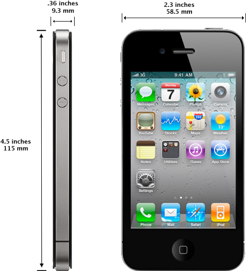 Iphone 4 Has A Sim Tray On The Right Side Of The Case - Apple Iphone 4 Price In Sri Lanka (522x559), Png Download