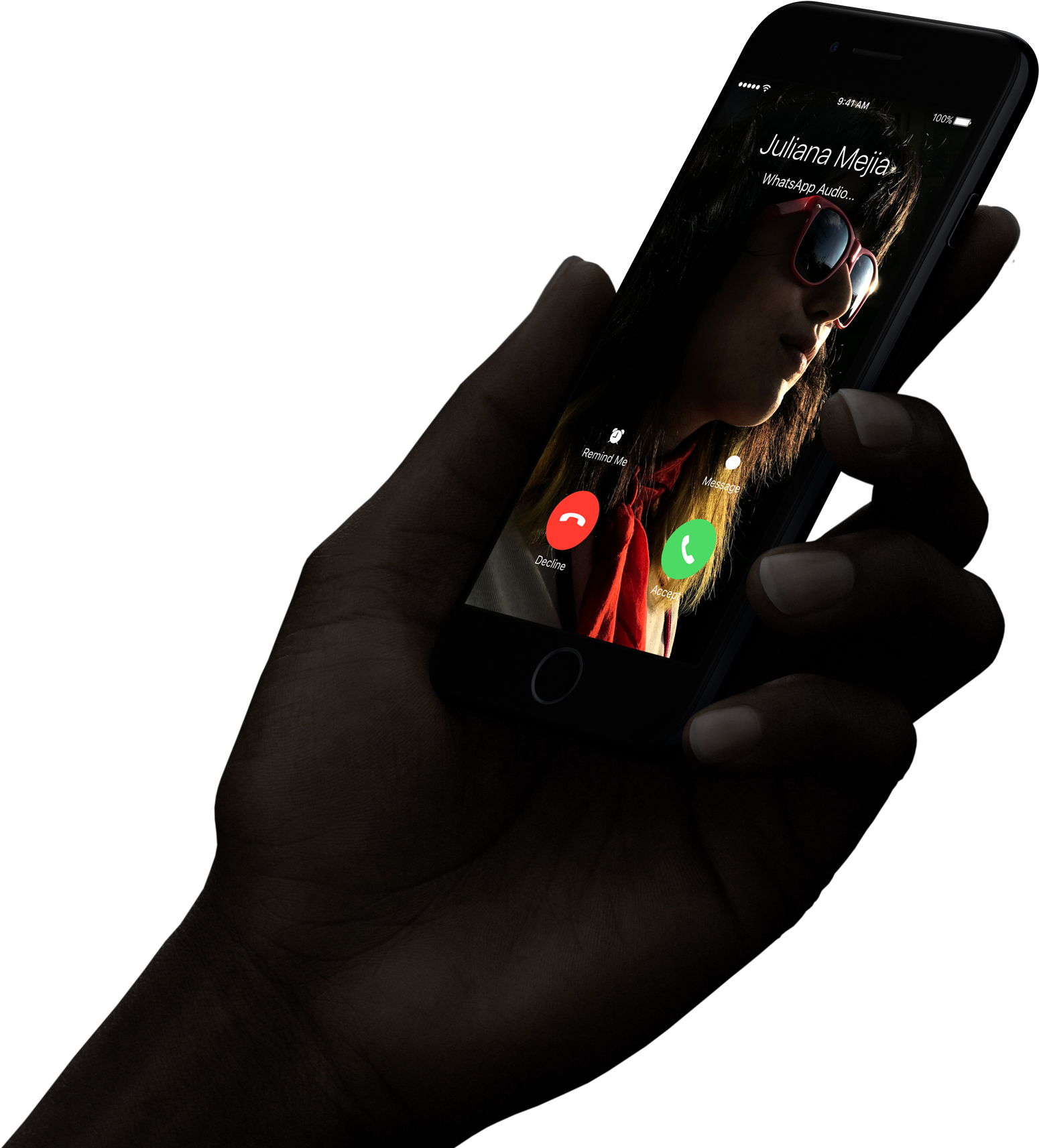 Iphone 6 Hand Png Download - Phone Call With Iphone (1610x1712), Png Download