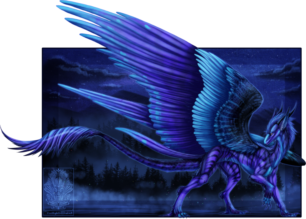 Dragon With Hair ~~~ Realistic Shaded Commission With - Realistic Blue And Purple Dragon (1057x755), Png Download