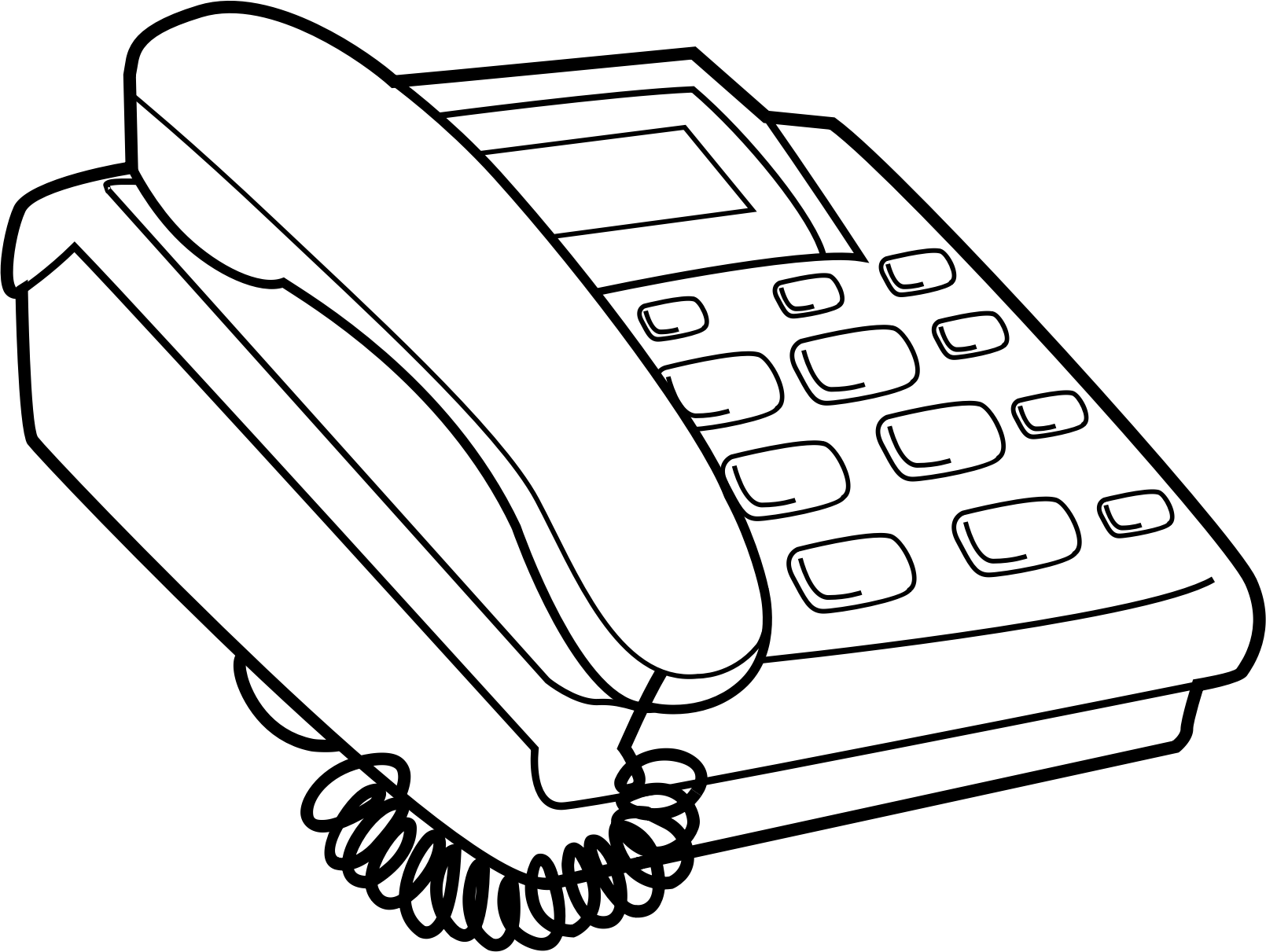 Telephone Svg Image For Videoscribe Icons Png - Telephone Clip Art Black And White (1610x1211), Png Download