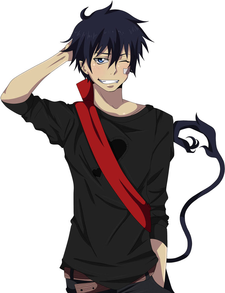 Rin Okumura Smiling - Rin Blue Exorcist Png (829x965), Png Download