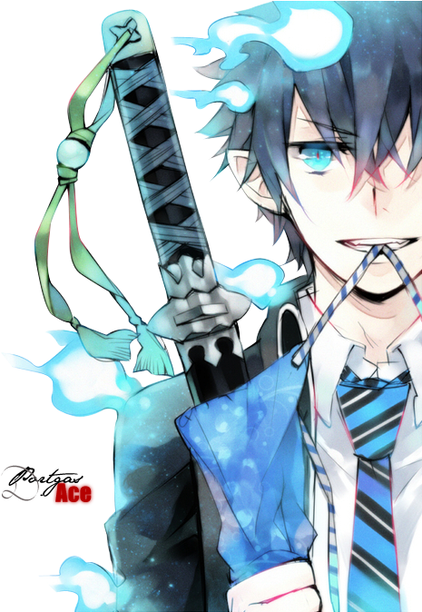 Blue Exorcist ~~~ Rin Okumura - Okumura Rin (500x673), Png Download