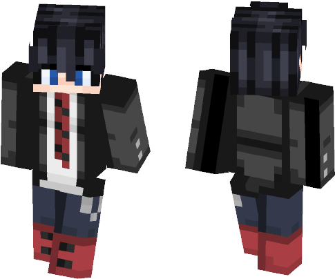 Install Rin Okumura [blue Exorcist] Skin Instruction - Lil Uzi Vert Minecraft Skin (584x497), Png Download