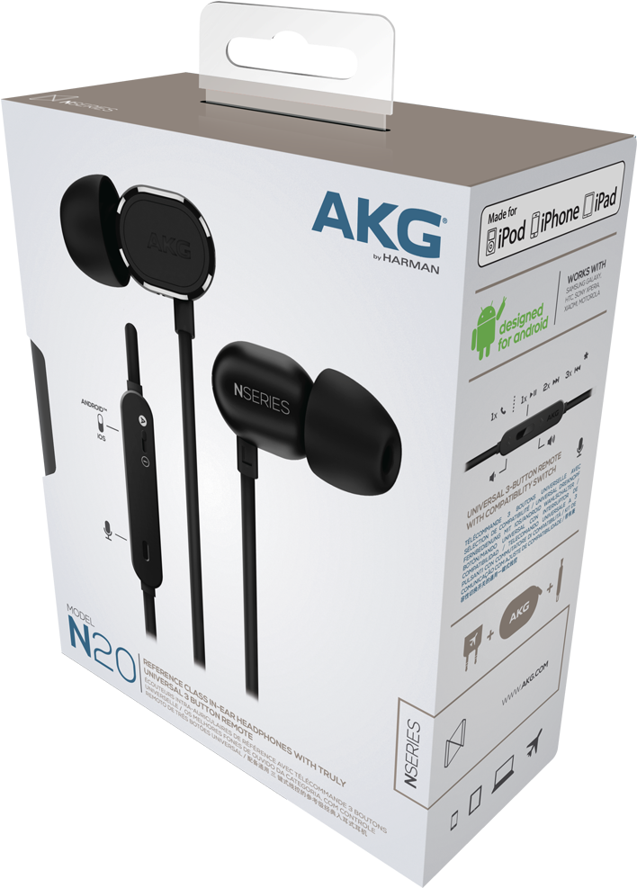 Spec Sheet - Akg N20 Earphones - Black (1200x1200), Png Download