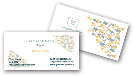 Floral Business Cards - Microsoft Word (600x300), Png Download