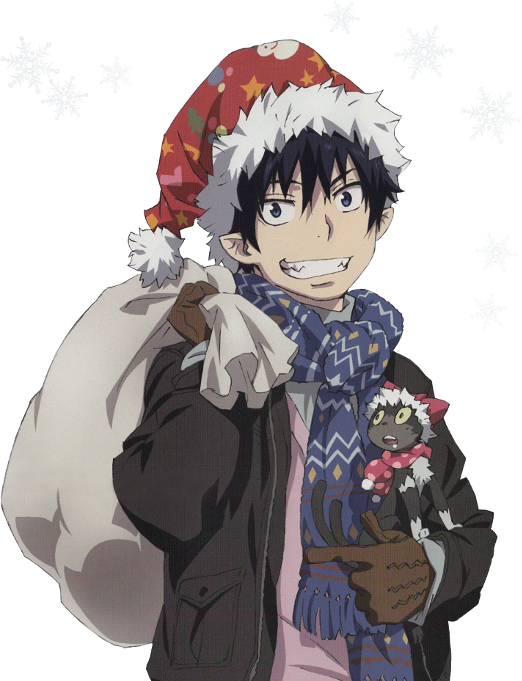 #ao No Exorcist #blue Exorcist #rin Okumura #kuro #christmas - Blue Exorcist Christmas (522x681), Png Download
