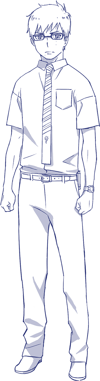 Blue Exorcist Rin - Blue Exorcist (550x1314), Png Download