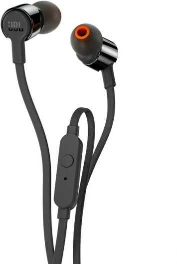 Jbl T210 In-ear Headphones - Jbl T210 Black In Ear Earphones (470x556), Png Download