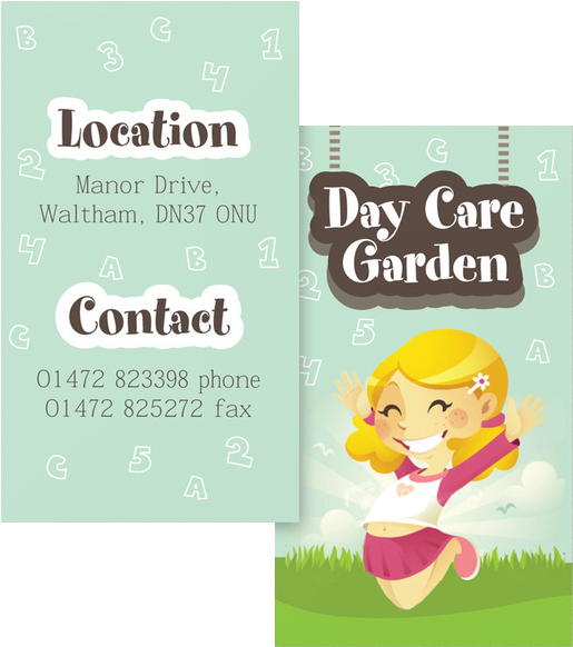 Graphic Daycare Business Card Template - Jumping For Joy Cartoon (600x600), Png Download