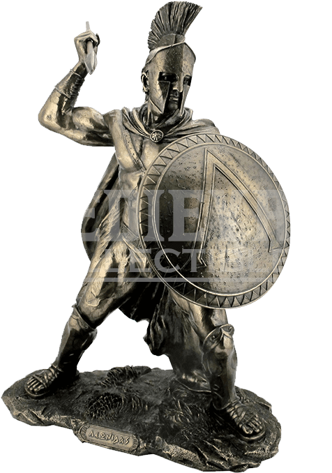 Leonidas Fighting Statue - Unicorn Studio Bronze Leonidas King Of Sparta Greek (695x695), Png Download