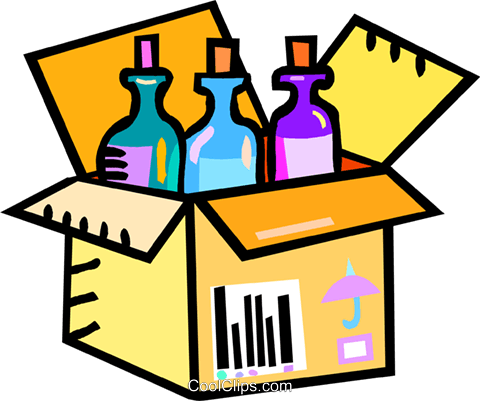 Wine Bottles In A Shipping Case Royalty Free Vector - Case Of Wine Clipart (480x401), Png Download