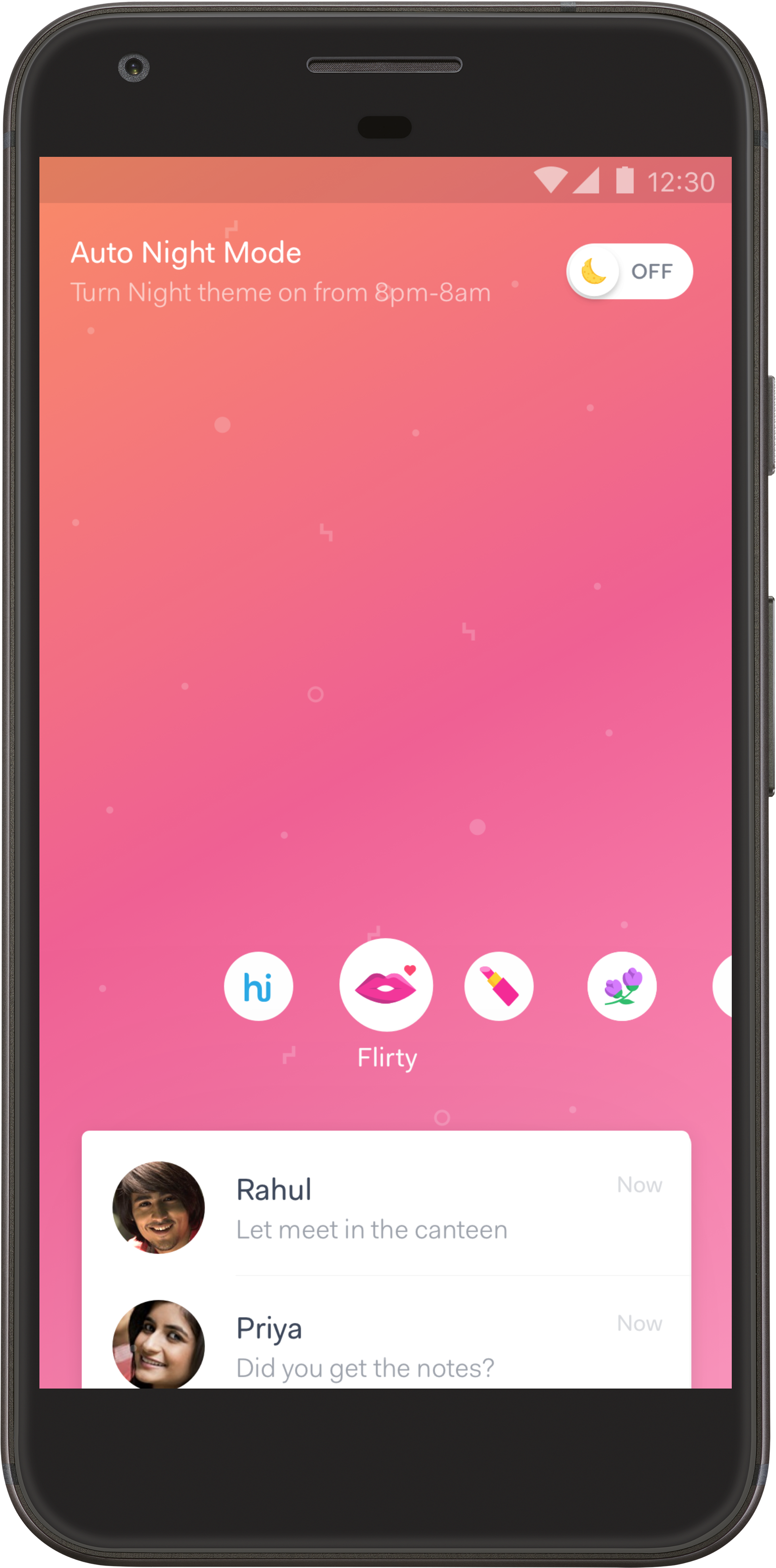 Tap On The Chat Card Or Swipe Up To Apply Theme - Remove Night Mode In Hike (2125x3770), Png Download