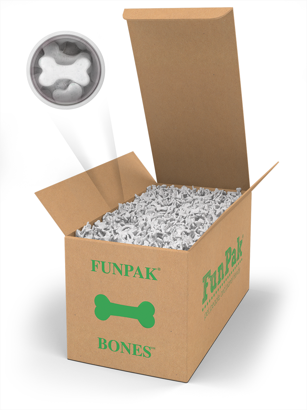 Biodegradable Dog Bone Shaped Packing Peanuts - Funpak Christmas Trees 1/4 Cuft Biodegradable Christmas (1000x1333), Png Download