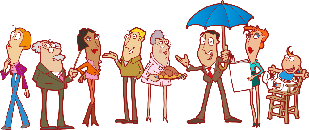 Rare Design People - Cartoon (1000x422), Png Download