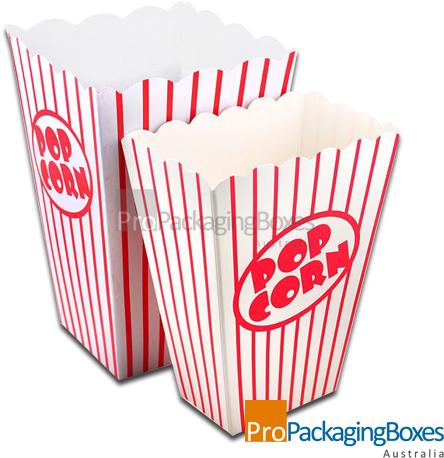 Custom Printed Popcorn Boxes - Retro Popcorn Boxes In 2 Sizes (500x500), Png Download