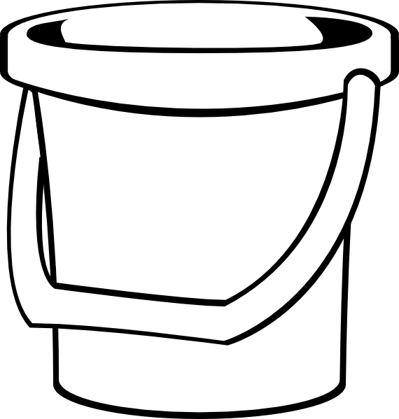 White - Bucket Black And White Clipart (570x599), Png Download