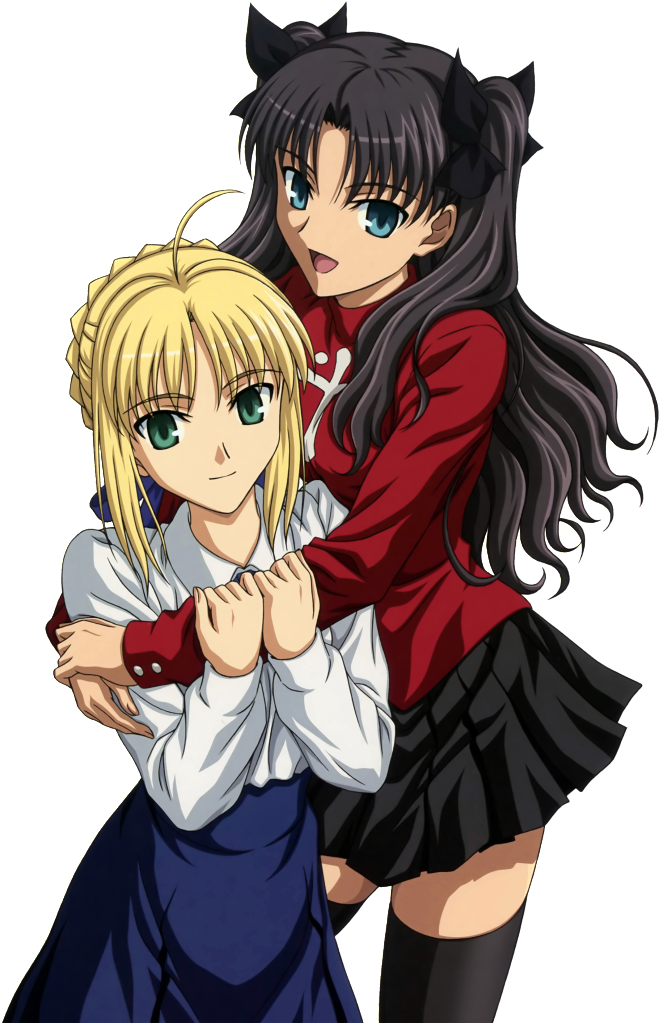 Saber And Tohsaka Rin From Fate/stay Night - Fate/stay Night (659x1023), Png Download