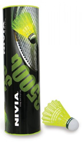 Nivia Nylon Badminton Shuttle Cock - Nivia Nylon Shuttlecock, Pack Of 6 (yellow/green) (500x500), Png Download