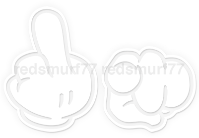 The Sticker Consists Only Of The White Area Shown Below - Car Stickers Of Hands (400x400), Png Download