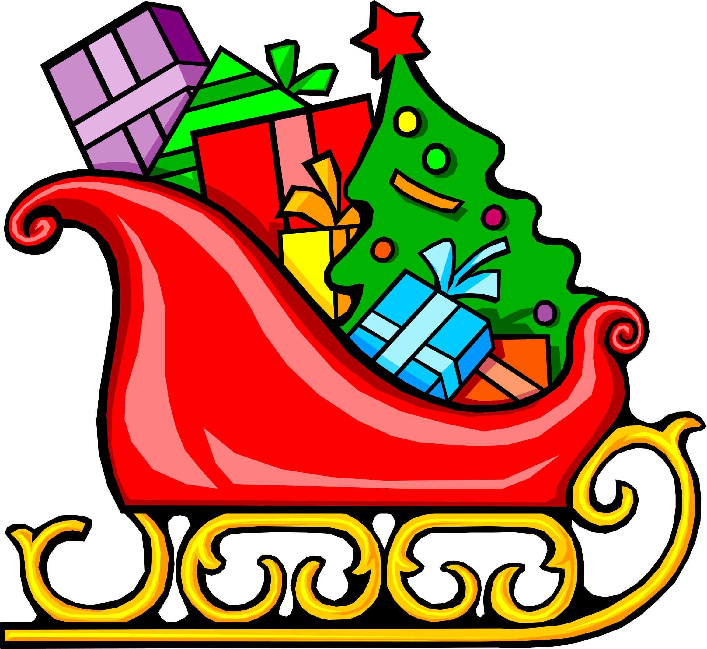 Big Image - Santas Sleigh With Presents (2324x2131), Png Download