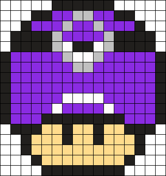 Evil Minion Mushroom Perler Bead Pattern / Bead Sprite - Pixel Art Minion Mushroom (337x358), Png Download