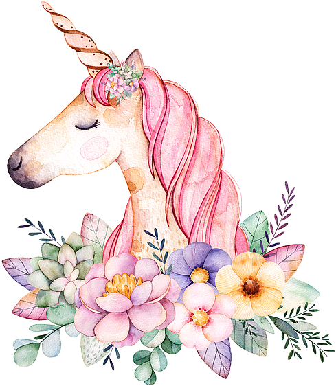 Unicorn Unicornio Fantasy Sticker Flowers Vintage Paint - Believe: Unicorn Notebook 100+ Lined Pages A5 Ruled (489x562), Png Download