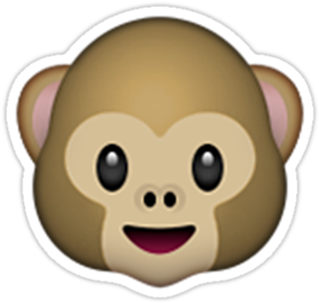 "monkey Emoji" Stickers By Emoji- - Emoji Monkey Face (375x360), Png Download