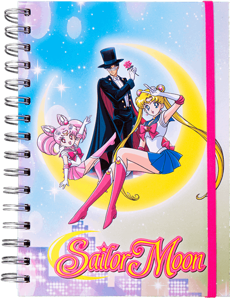 Sailor Moon, Tuxedo Mask & Sailor Chibi Moon A5 Spiral - Sailor Moon: Sailor Moon, Chibimoon & Tuxedo Mask (600x600), Png Download