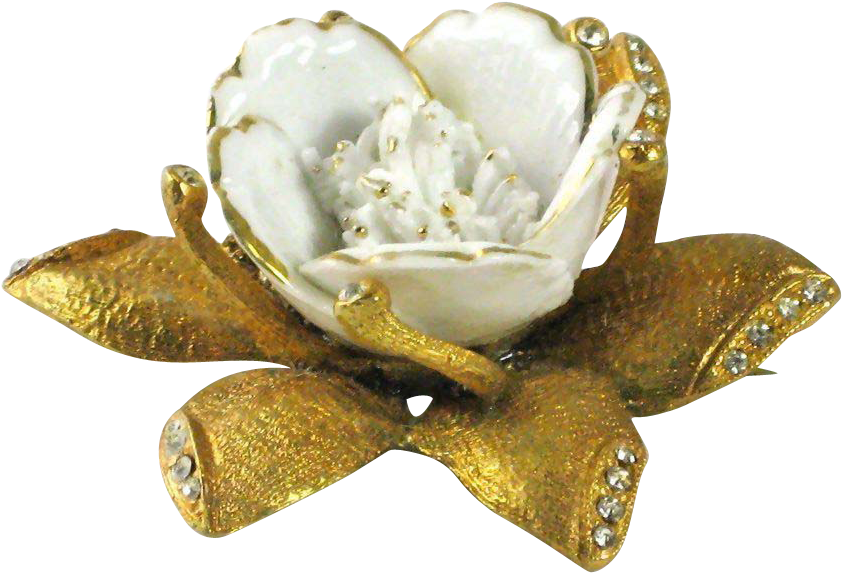 Vintage Hobe Glass & Rhinestone Flower Brooch Offered - Artificial Flower (841x841), Png Download
