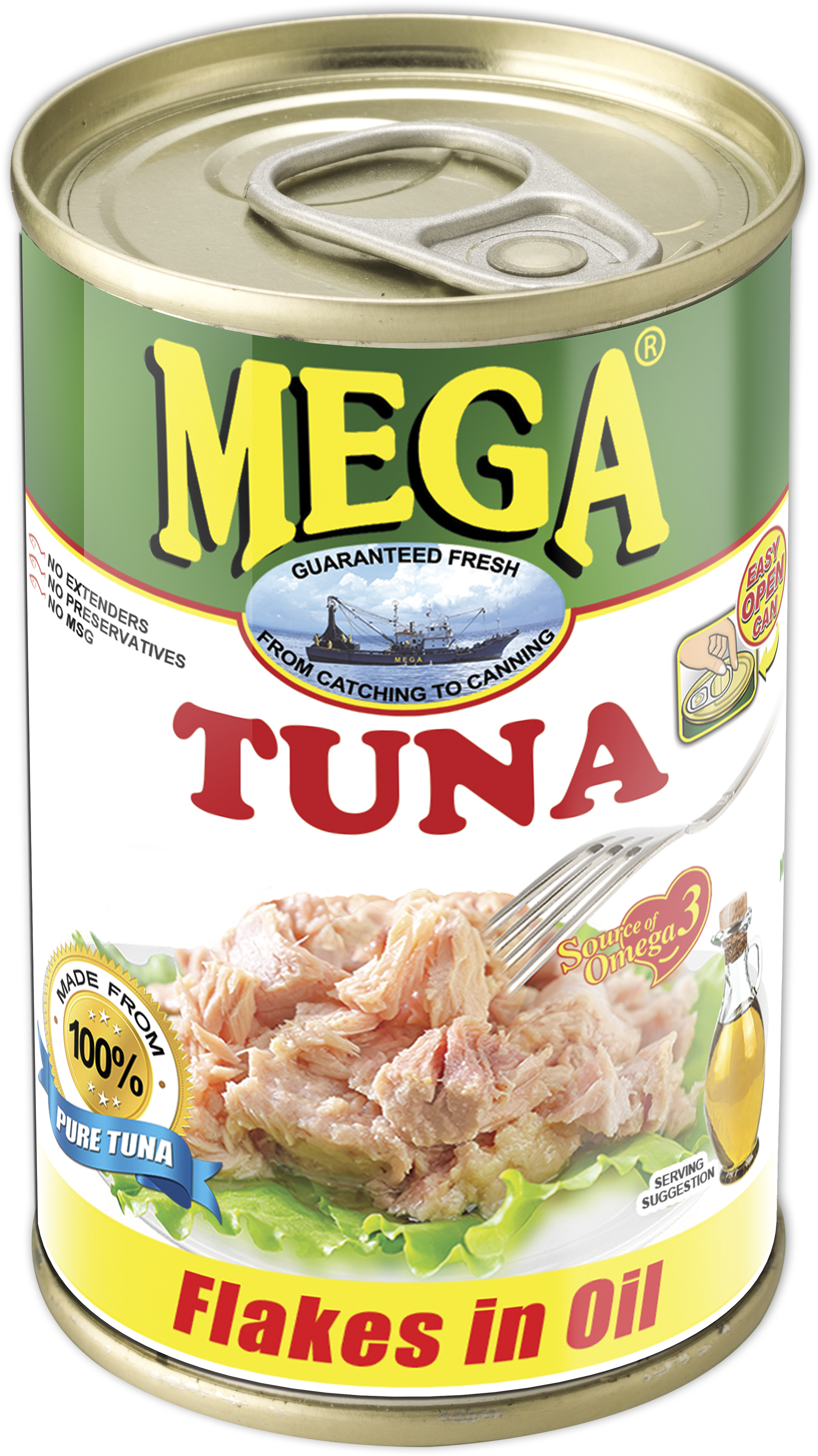 Mega Tuna Flakes In Oil 155g - Mega Tuna (1828x3116), Png Download
